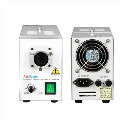 Amscope 150W Fiber Optical Microscope Illuminator Light Box 220V Version HL250-A-220V